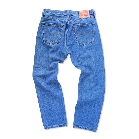 Levi’s 505 Men’s Jeans W32 L30 Straight Leg Blue Denim Classic Fit Zip Fly - Picture 2 of 16